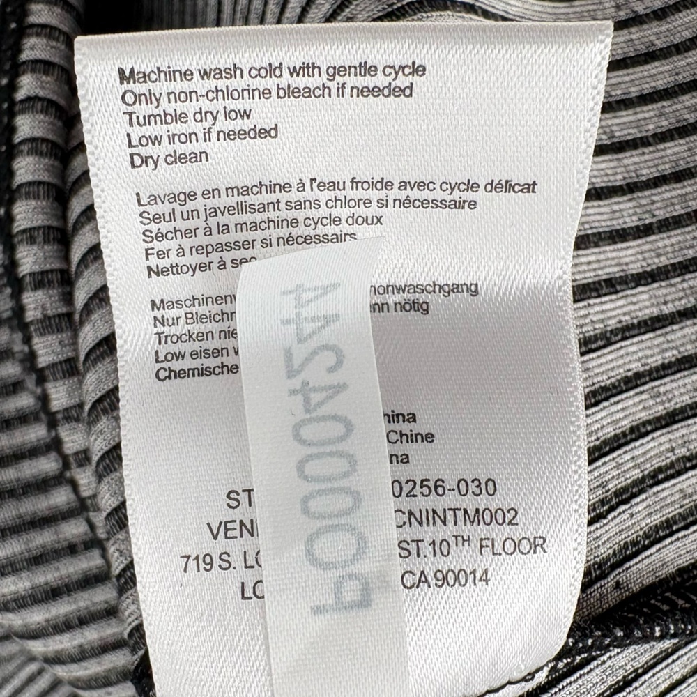 Anine Bing Kristen Asymmetrical Ribbed Tank Sz Medium Black Stretch Minimal NWT - Picture 9 of 11